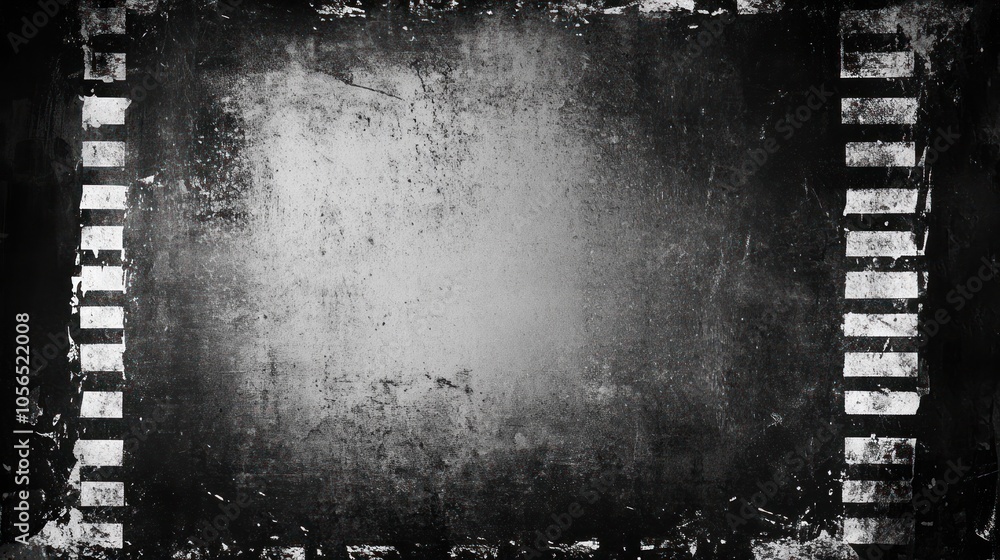 Obraz premium minimalist grunge film frame featuring a clean central area surrounded by a rough, artistic border.