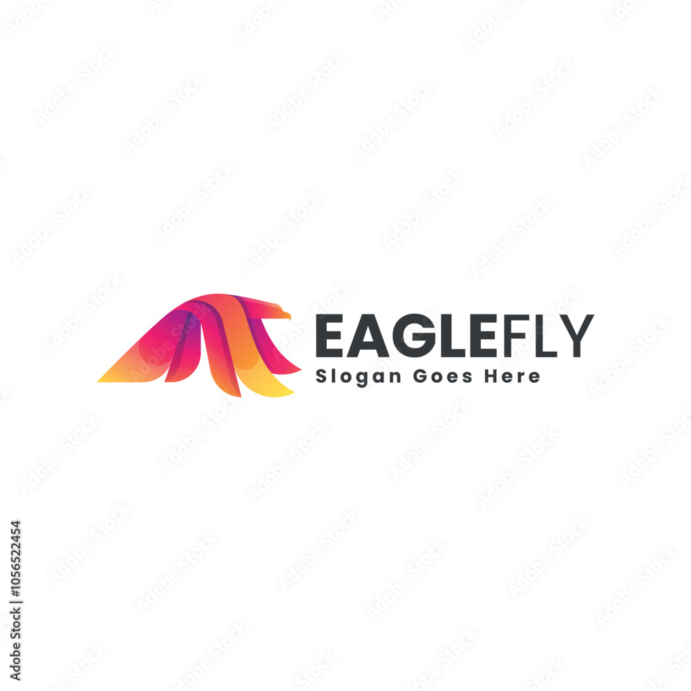 Obraz premium Vector Logo Illustration Eagle Gradient Colorful Style