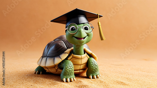 tortoise with graduation cap