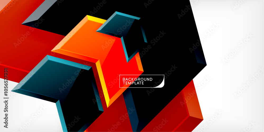 Vector 3d arrow techno design template Vector 3d arrow techno design template