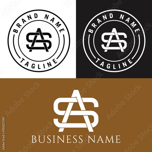 SA or AS logo design, SA logo, AS monogram vector, SA text designs, SA or AS vector ideas,  AS typography, SA lettering design photo