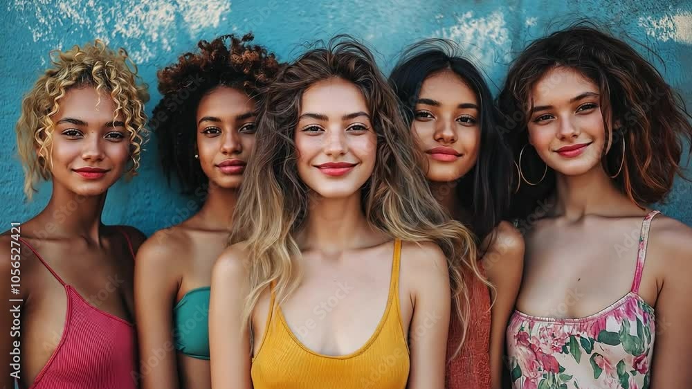 A cluster of young ladies standing side by side A cluster of young ladies standing side by side