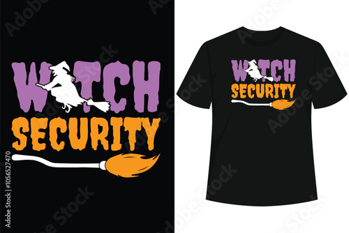 Foto Easy Halloween Costume for Parents Lazy Dad Witch Security T-Shirt