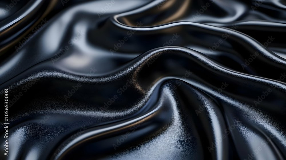 Fototapeta premium Black Leather Texture - Abstract Background