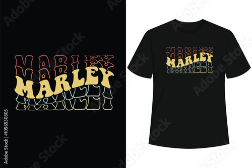 Marley Retro Wordmark Pattern Vintage Personalized 70s T-Shirt