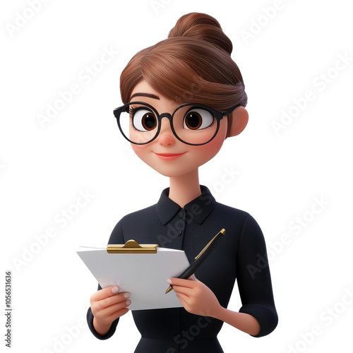 a businesswoman holding cardboard.