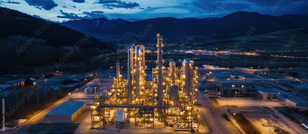 Obraz premium Industrial Complex at Dusk