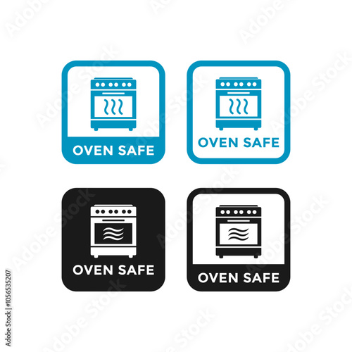 Oven safe badge logo. Suitable for utensils information sign