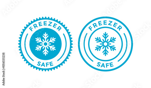 Freezer safe logo vector template. Suitable for business, food and snowflake seal
