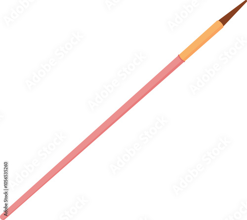 Makeup brush for cosmetic application in a flat cartoon graphic style. Essential beauty tool for hygiene and care routines, ideal fashion and beauty projects.