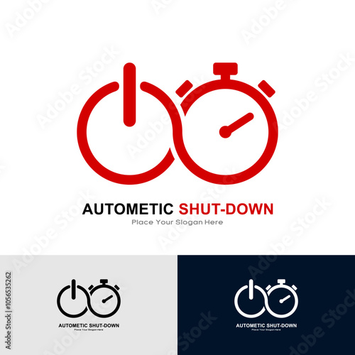 Automatic shut down logo vector template. Suitable for business, technology and symbol on off 