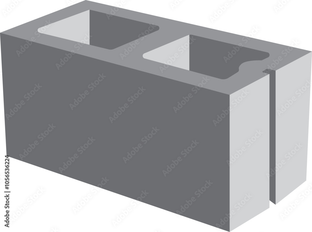 Vector Cinder Block with white background for construction and building projects Vector Cinder Block with white background for construction and building projects