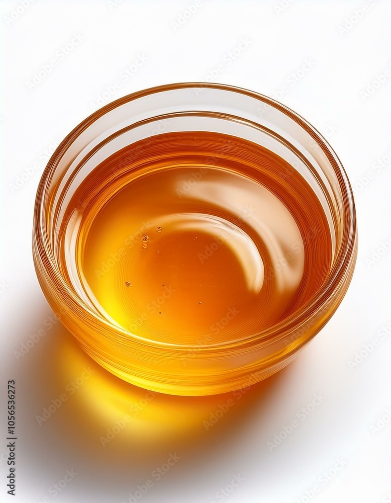 Bowl of rich, golden honey isolated on white, perfect for natural ingredient, culinary, and food-themed designs Bowl of rich, golden honey isolated on white, perfect for natural ingredient, culinary, and food-themed designs