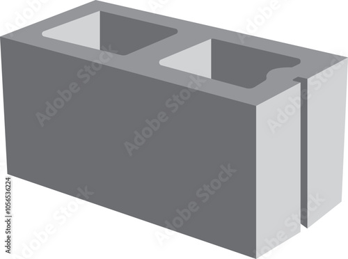 Vector Cinder Block with white background for construction and building projects