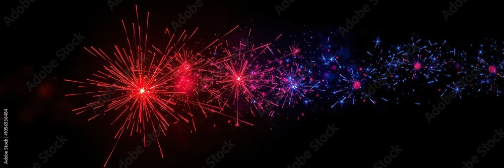 Red and blue sparks glowing brightly on a dark background, vibrant, celebration, glowing Red and blue sparks glowing brightly on a dark background, vibrant, celebration, glowing