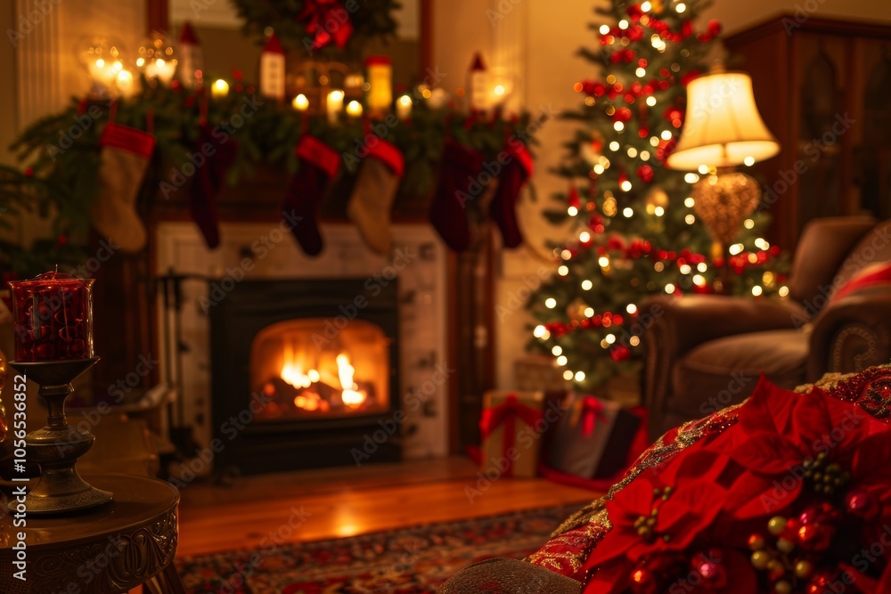 Decorative holiday scene with a large blank space for creating custom messages. Decorative holiday scene with a large blank space for creating custom messages.