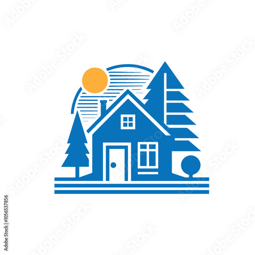 Abstract real estate logo icon vector design. Rent, sale of real estate vector logo, House cleaning, home security, real estate auction. Real estate design element.