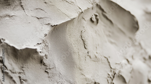 Close up of white clay powder, natural mineral texture background photo