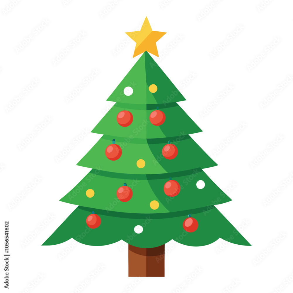 christmas tree vector illustration, Beautifully decorated christmas tree on white background, decorated christmas tree christmas tree vector illustration, Beautifully decorated christmas tree on white background, decorated christmas tree
