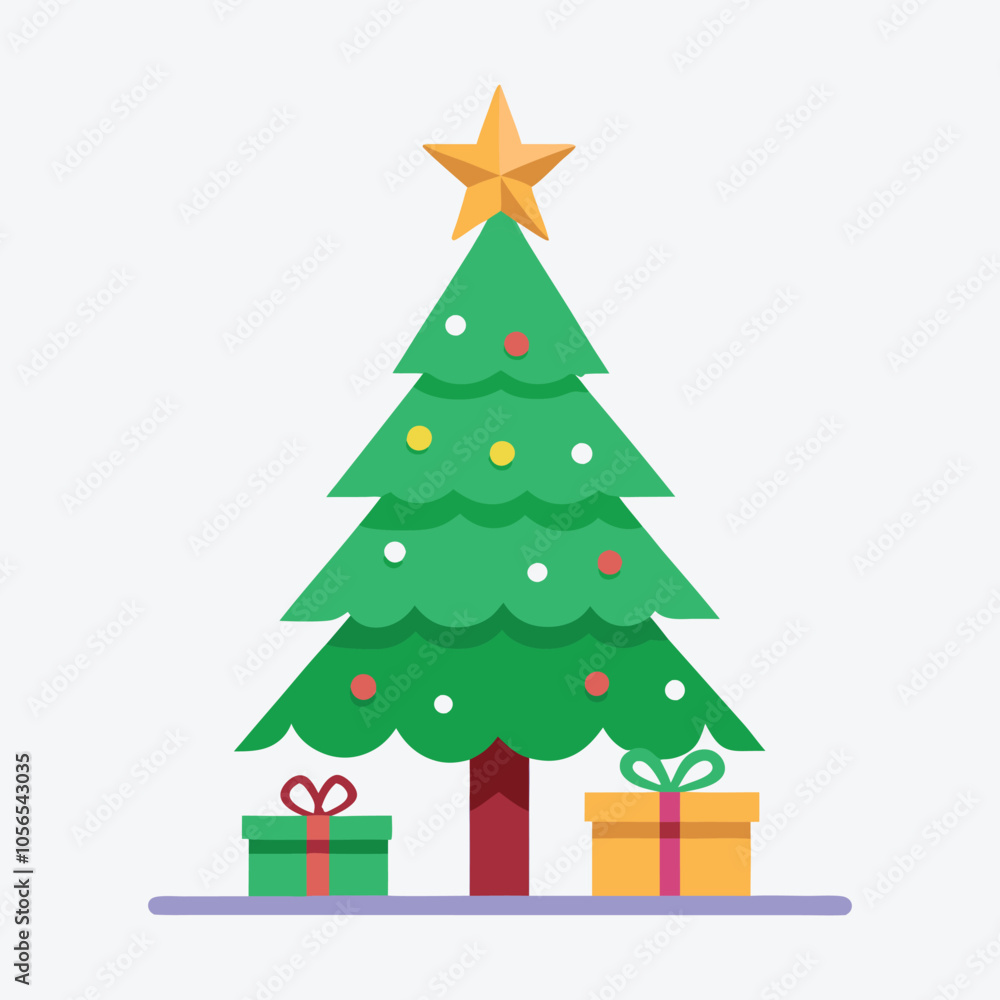 christmas tree vector illustration, Beautifully decorated christmas tree on white background, decorated christmas tree christmas tree vector illustration, Beautifully decorated christmas tree on white background, decorated christmas tree