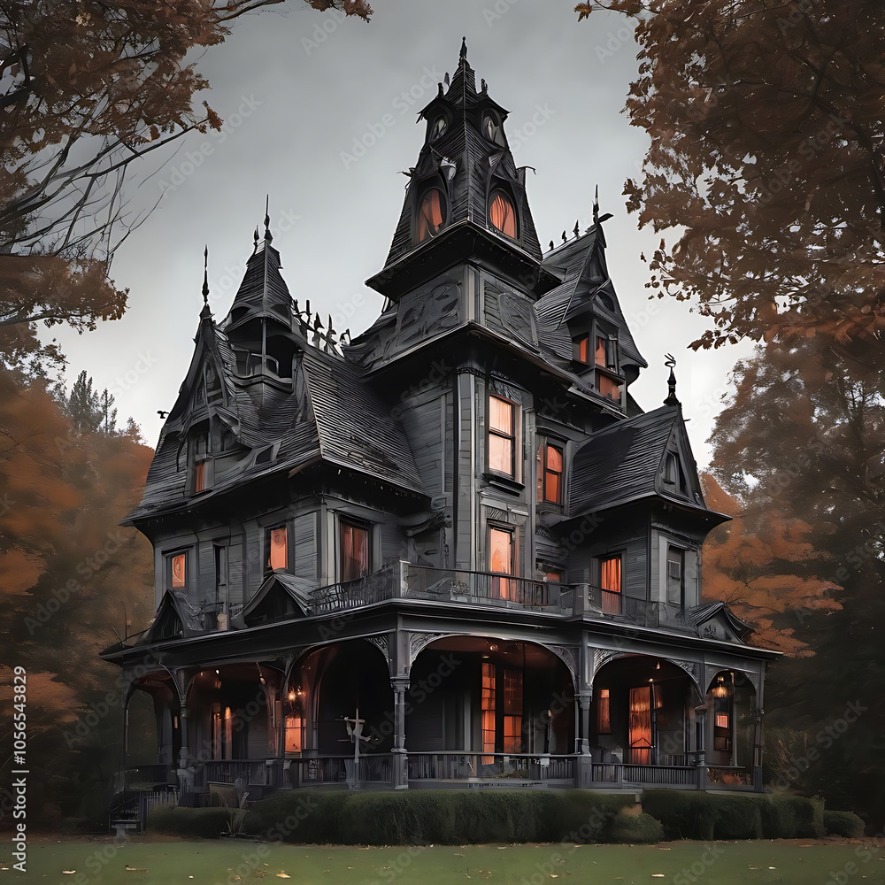 Fototapeta premium Halloween Themed Special Haunted House 3D