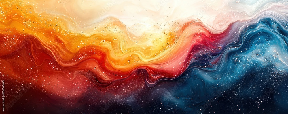 Abstract wave pattern with vibrant orange, red, and blue colors, creating a sense of movement and depth. Perfect for backgrounds or artistic projects. Abstract wave pattern with vibrant orange, red, and blue colors, creating a sense of movement and depth. Perfect for backgrounds or artistic projects.