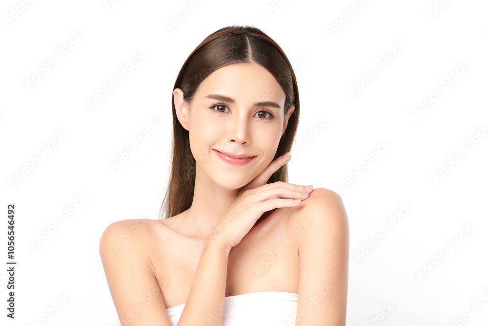 Beautiful young asian woman with clean fresh skin on white background, Face care, Facial treatment, Cosmetology, beauty and spa, Asian women portrait. Beautiful young asian woman with clean fresh skin on white background, Face care, Facial treatment, Cosmetology, beauty and spa, Asian women portrait.