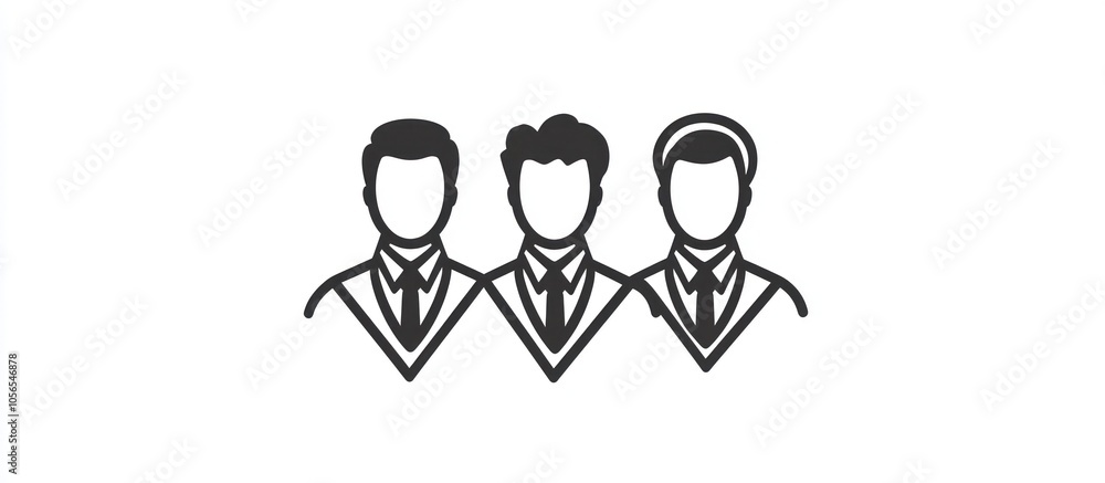Obraz premium Executive leadership in corporate settings symbolized by a sleek line icon.