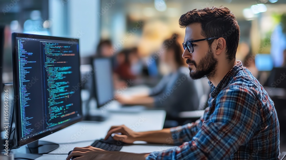 Fototapeta premium Automated testing tools improve software development efficiency.