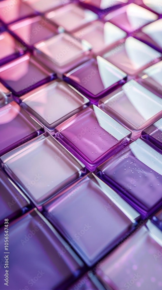 A vibrant array of colorful tiles with a grey background in the upper half, and purple, pink, blue, A vibrant array of colorful tiles with a grey background in the upper half, and purple, pink, blue,