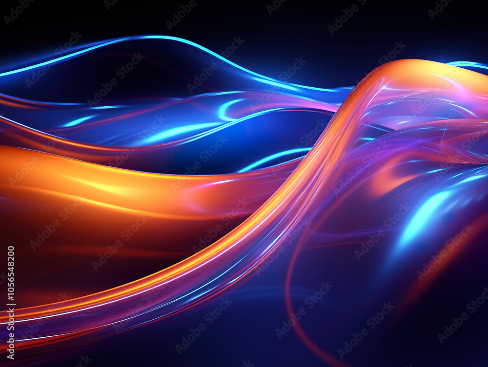 Naklejka premium Vibrant Abstract Waves in Motion
