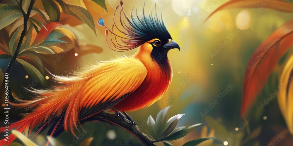 A colorful bird perched on a branch. A colorful bird perched on a branch.