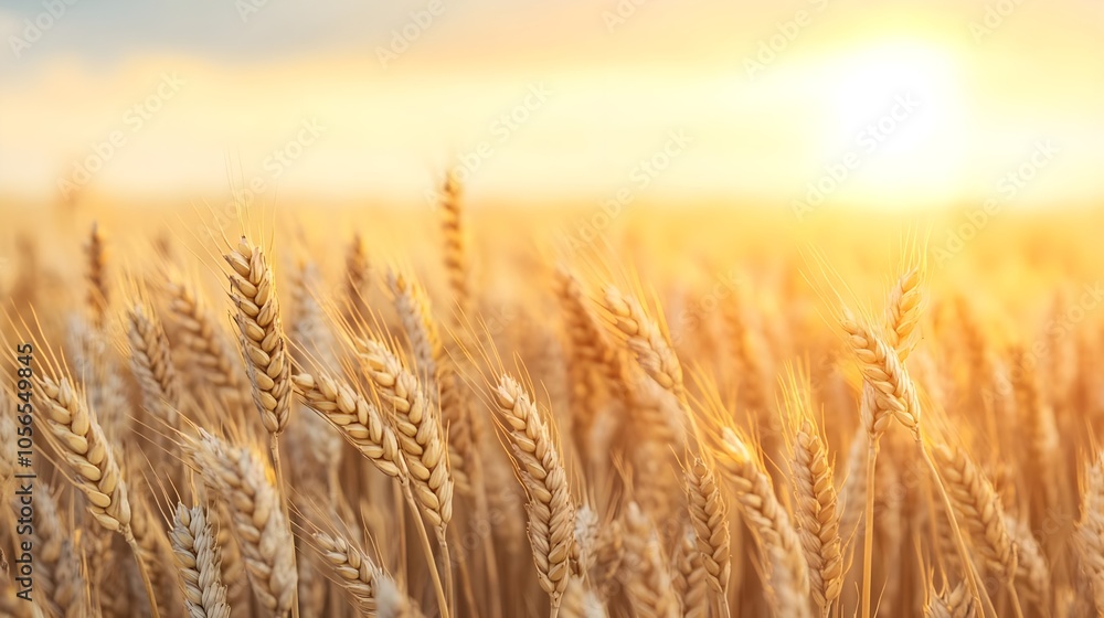 Fototapeta premium Golden Wheat Field Sunset