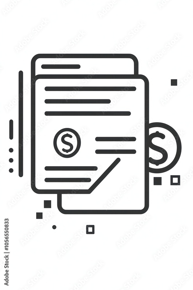 Payment processes depicted by a simple line icon. Payment processes depicted by a simple line icon.