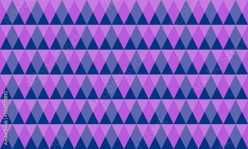 Purple and blue background seamless geometric, blue pattern of up and down overlap triangles diamond block repeat arrow in blue replete image design for fabric printing, patter
