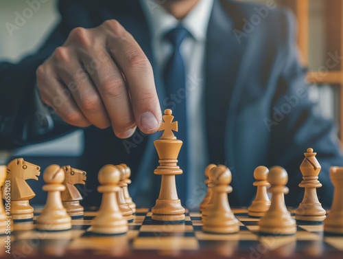 Wallpaper Mural A businessman in a suit playing chess Torontodigital.ca