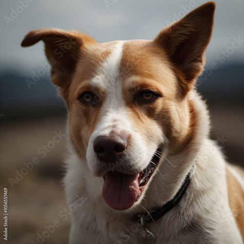 Brown and white adult dog