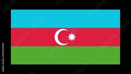 Azerbaijan Country Flag Elements Construction Animation