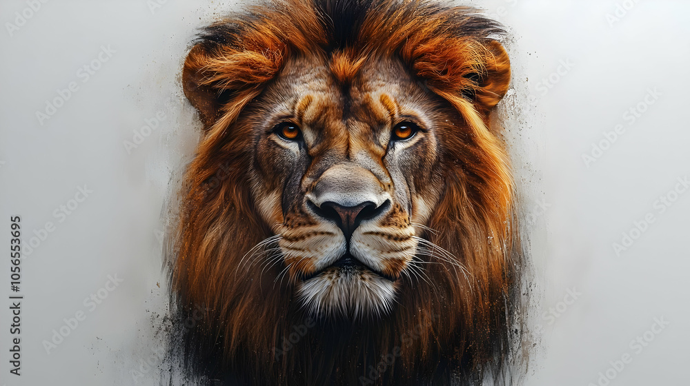 Fototapeta premium Majestic Lion Portrait Illustration