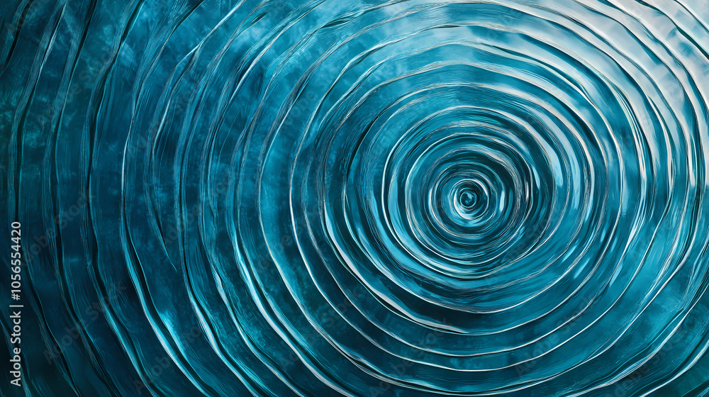 A serene ripple effect in clear blue water caused by a droplet, creating mesmerizing concentric circles with natural, calming aesthetics. Water Droplet Effect. Illustration A serene ripple effect in clear blue water caused by a droplet, creating mesmerizing concentric circles with natural, calming aesthetics. Water Droplet Effect. Illustration