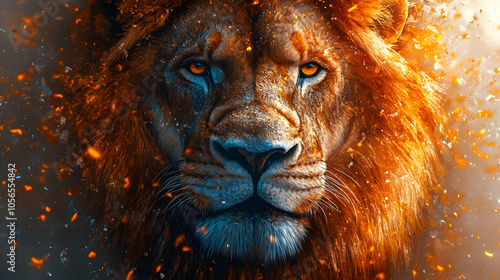 Fiery Lion Illustration