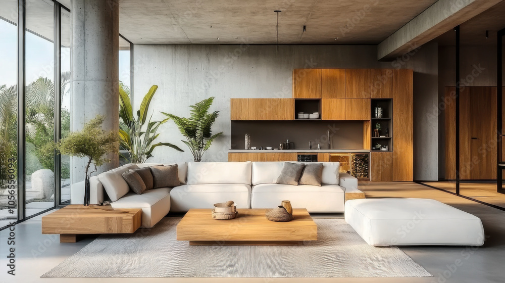 Loft interior design of modern living room Loft interior design of modern living room