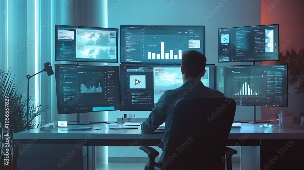 Analyzing Data with Multiple Monitors in a Dark Office Setting Analyzing Data with Multiple Monitors in a Dark Office Setting