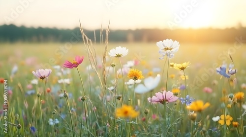 Sunset Wildflowers Meadow