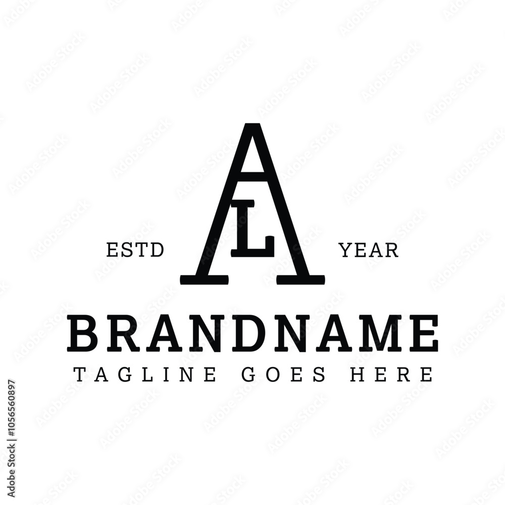 Letters AL Monogram Serif Logo, suitable for any business with AL or LA initials Letters AL Monogram Serif Logo, suitable for any business with AL or LA initials