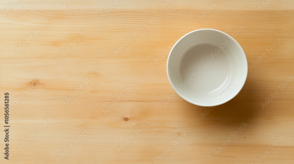 Minimalistic Wooden Table with Empty Bowl - Perfect for Earth Day or Thanksgiving Celebrations Minimalistic Wooden Table with Empty Bowl - Perfect for Earth Day or Thanksgiving Celebrations