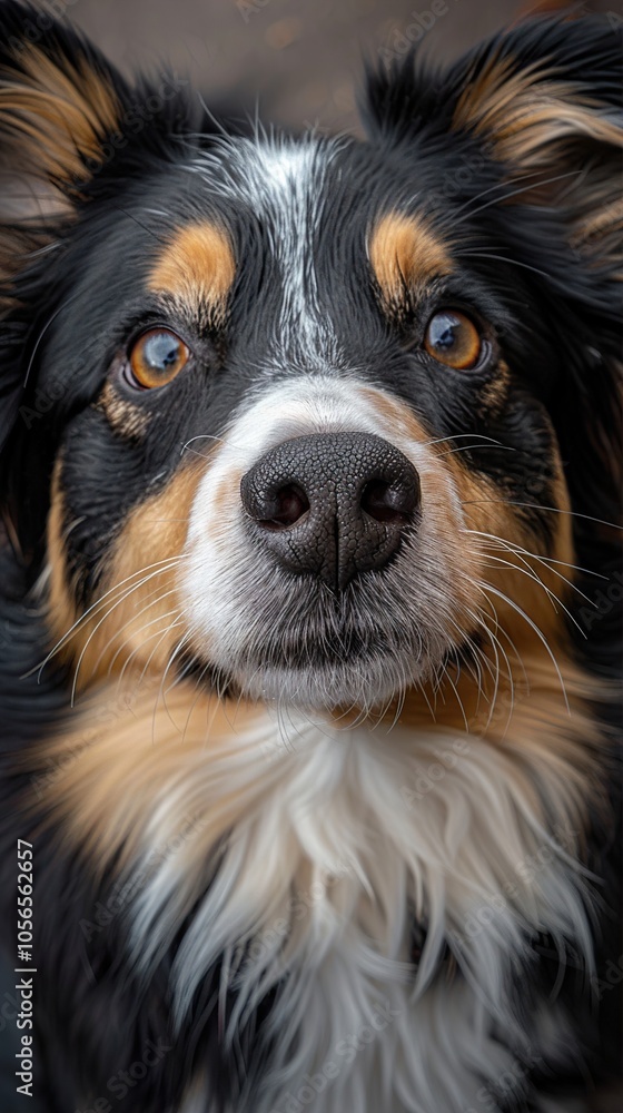 Close-Up Portrait of a Border Collie Dog with Adorable Eyes Close-Up Portrait of a Border Collie Dog with Adorable Eyes