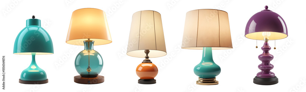 set of different lamps isolated on transparent background set of different lamps isolated on transparent background