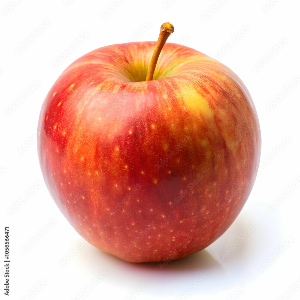 A fresh, vibrant apple displayed against a white background A fresh, vibrant apple displayed against a white background