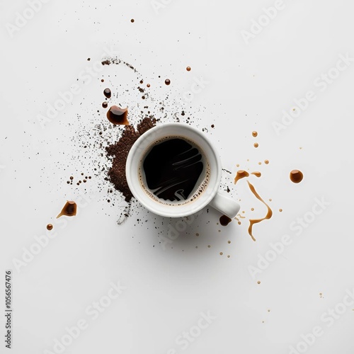 cup of coffee with white background